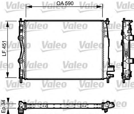 735114 VALEO radiador de esfriamento de motor