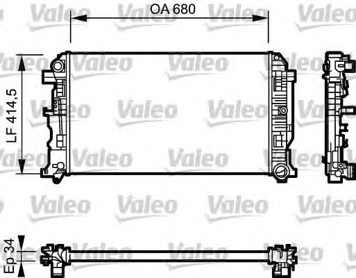 734928 VALEO radiador de esfriamento de motor