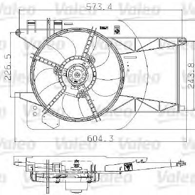 Difusor do radiador de esfriamento, montado com motor e roda de aletas 300623W11 Polcar