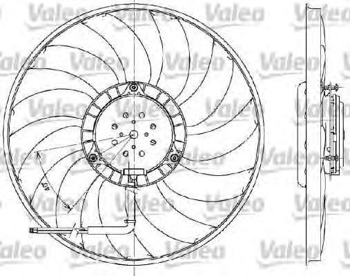 Ventilador elétrico de esfriamento montado (motor + roda de aletas) esquerdo 698609 VALEO