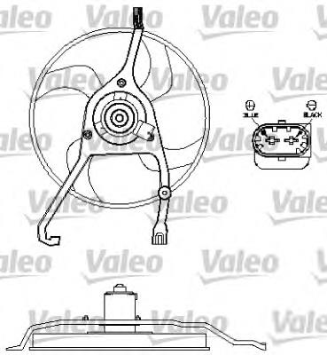 696210 VALEO ventilador elétrico de esfriamento montado (motor + roda de aletas)