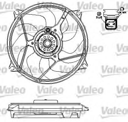 696137 VALEO ventilador elétrico de esfriamento montado (motor + roda de aletas)