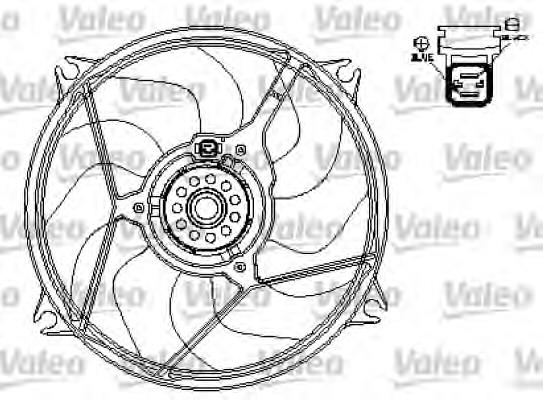 696136 VALEO ventilador elétrico de esfriamento montado (motor + roda de aletas)