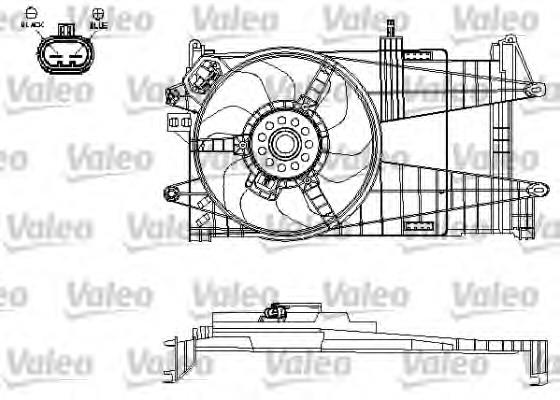 Difusor do radiador de esfriamento, montado com motor e roda de aletas 46745051 Fiat/Alfa/Lancia