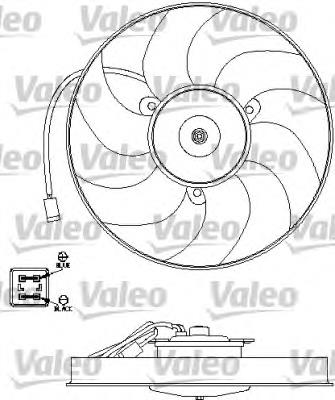 696191 VALEO difusor do radiador de esfriamento, montado com motor e roda de aletas