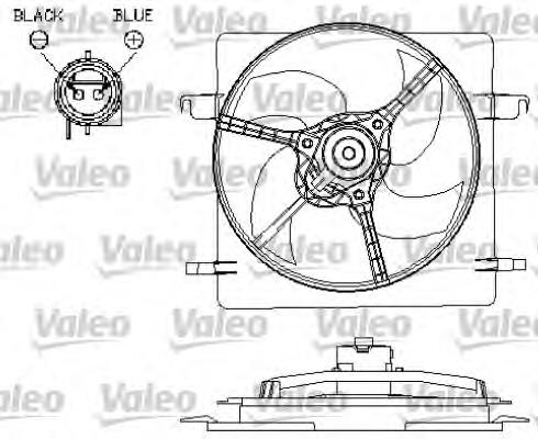 696157 VALEO difusor do radiador de esfriamento, montado com motor e roda de aletas