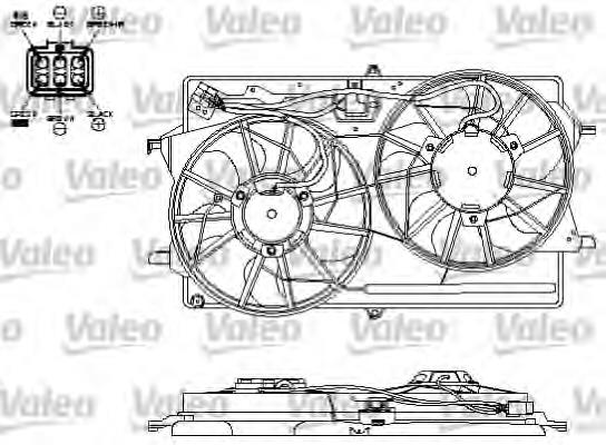 Difusor do radiador de esfriamento, montado com motor e roda de aletas CFF320000S Mahle Original