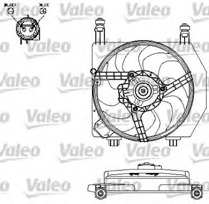 696159 VALEO difusor do radiador de esfriamento, montado com motor e roda de aletas