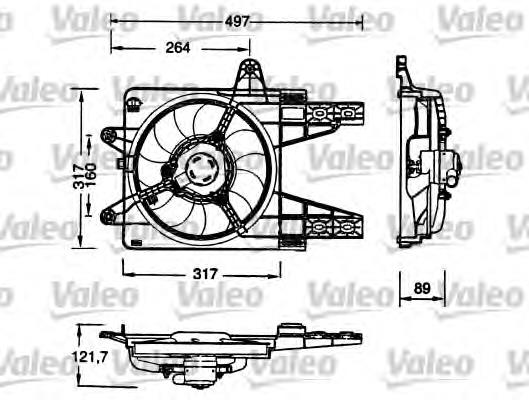 698179 VALEO difusor do radiador de esfriamento, montado com motor e roda de aletas