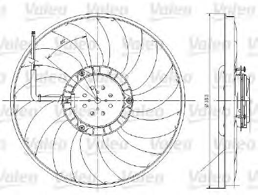 696017 VALEO ventilador (roda de aletas do radiador de esfriamento esquerdo)