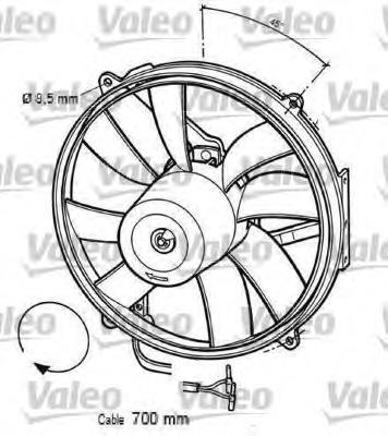 696063 VALEO ventilador elétrico de esfriamento montado (motor + roda de aletas esquerdo)