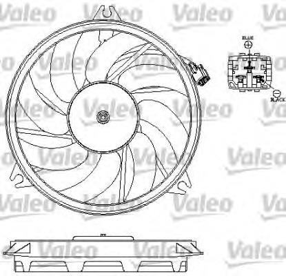 Ventilador elétrico de esfriamento montado (motor + roda de aletas) 352047 ERA