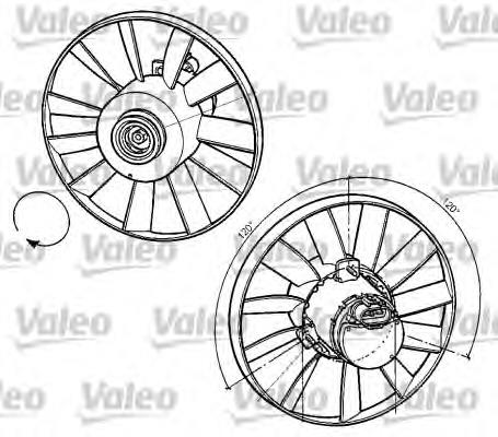696059 VALEO ventilador elétrico de aparelho de ar condicionado montado (motor + roda de aletas)
