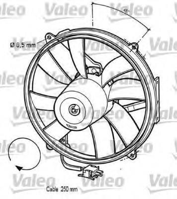 696062 VALEO ventilador elétrico de esfriamento montado (motor + roda de aletas esquerdo)