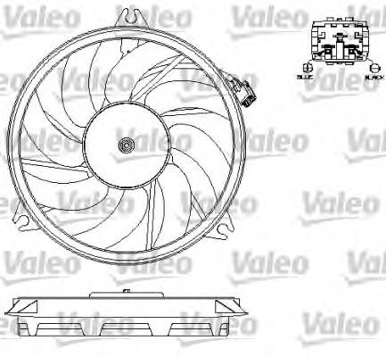 696073 VALEO ventilador elétrico de esfriamento montado (motor + roda de aletas)