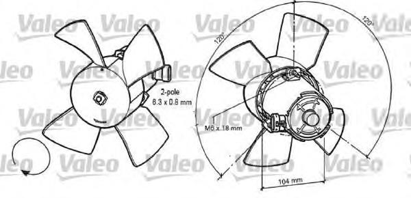 696035 VALEO ventilador elétrico de esfriamento montado (motor + roda de aletas)