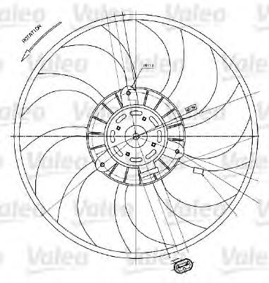 Ventilador elétrico de esfriamento montado (motor + roda de aletas) 698424 VALEO