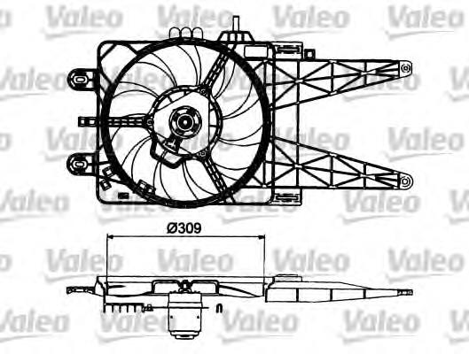 698483 VALEO difusor do radiador de esfriamento, montado com motor e roda de aletas