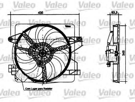 698494 VALEO difusor do radiador de esfriamento, montado com motor e roda de aletas