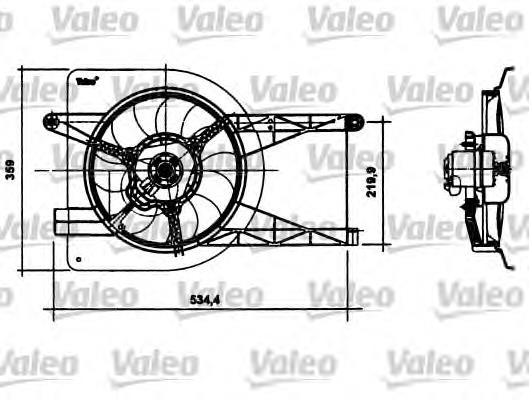 321023W7 Polcar difusor do radiador de esfriamento, montado com motor e roda de aletas