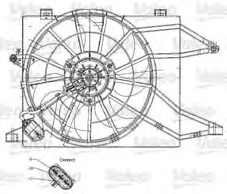 9118169 General Motors ventilador elétrico de esfriamento montado (motor + roda de aletas)