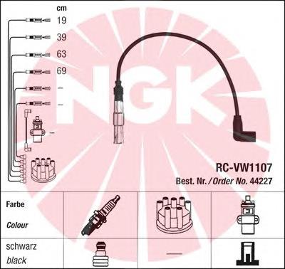 44227 NGK fios de alta voltagem, kit