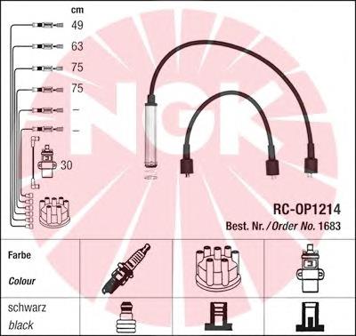 RC-OP1214 NGK fios de alta voltagem, kit