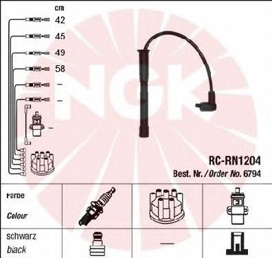 6794 NGK fios de alta voltagem, kit