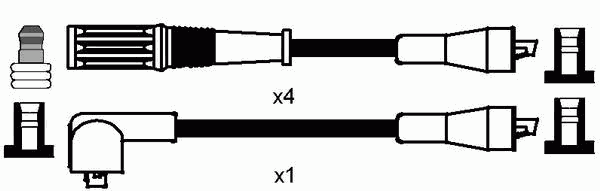 Fios de alta voltagem, kit 8222 NGK