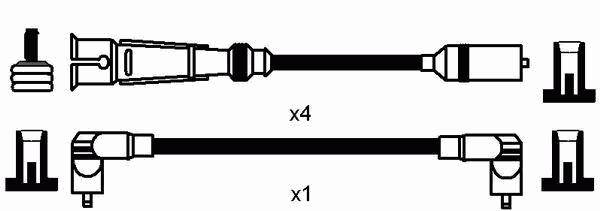 0946 NGK fios de alta voltagem, kit