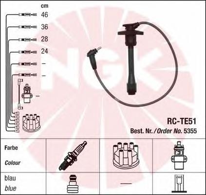 5355 NGK fios de alta voltagem, kit