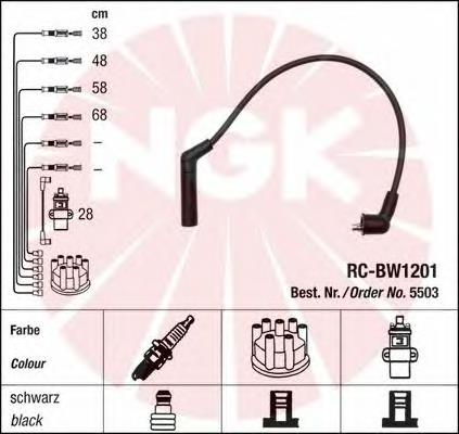 Fios de alta voltagem, kit 5503 NGK