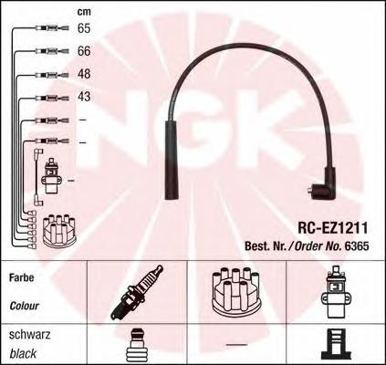 Fios de alta voltagem, kit 6365 NGK