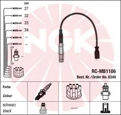 6349 NGK fios de alta voltagem, kit