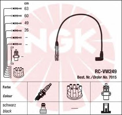 7015 NGK fios de alta voltagem, kit