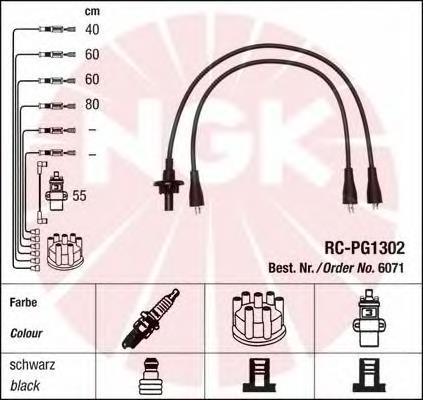 Fios de alta voltagem, kit Peugeot 505 551A