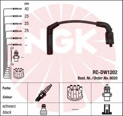 6020 NGK fios de alta voltagem, kit