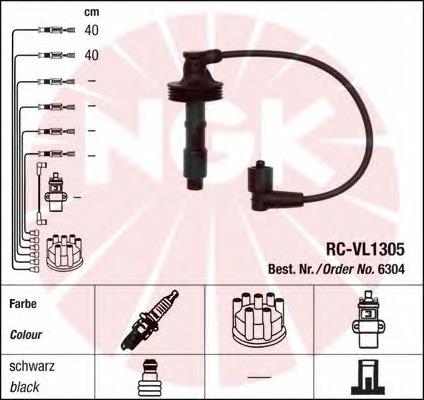 6304 NGK fios de alta voltagem, kit