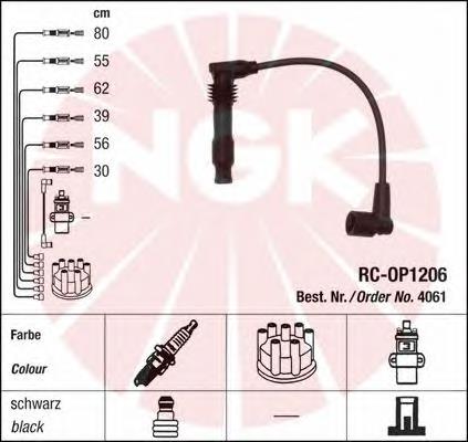 Fios de alta voltagem, kit 4061 NGK