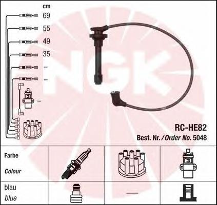 5048 NGK fios de alta voltagem, kit