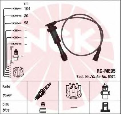 5074 NGK fios de alta voltagem, kit