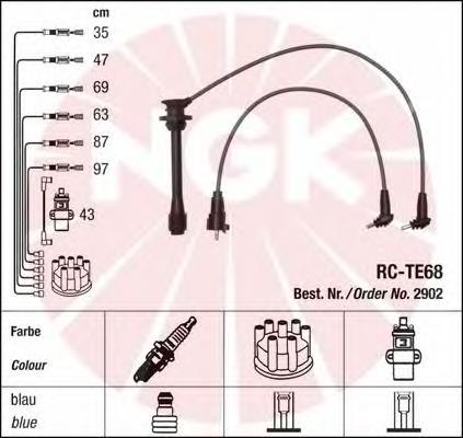 2902 NGK fios de alta voltagem, kit