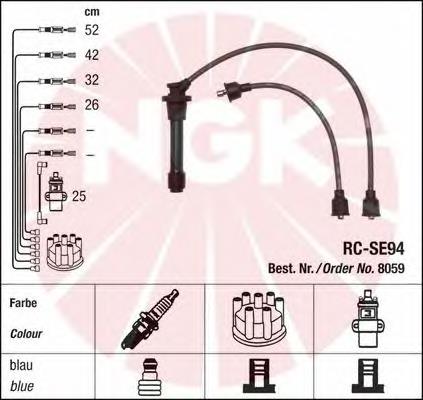 Fios de alta voltagem, kit 8059 NGK