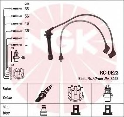 8452 NGK fios de alta voltagem, kit