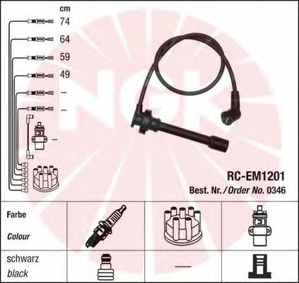 0346 NGK fios de alta voltagem, kit