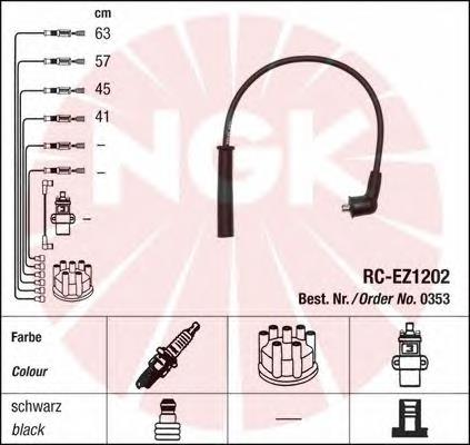 0353 NGK fios de alta voltagem, kit