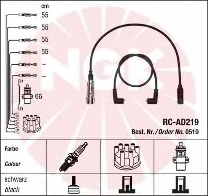 Fios de alta voltagem, kit 0519 NGK