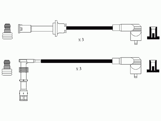 Fios de alta voltagem, kit 7312 NGK