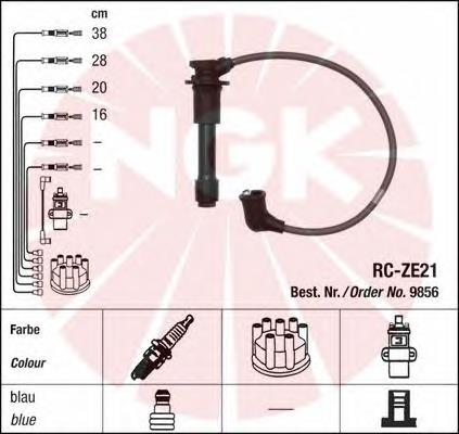 9856 NGK fios de alta voltagem, kit