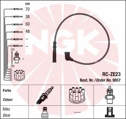 Fios de alta voltagem, kit 9857 NGK